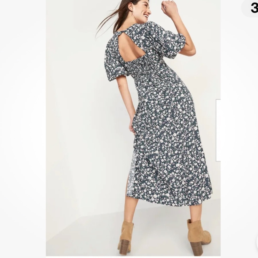 Old navy floral print midi dress size XL bohemian cottage core